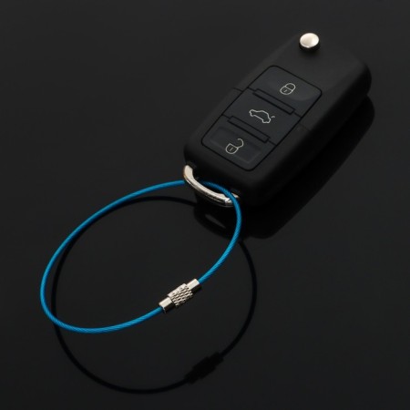 TORSO keychain, steel cable, 20 cm, blue
