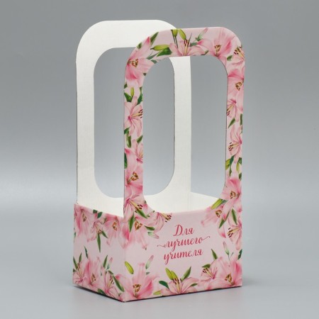 Box box for flower "Best Teacher", 17 × 12 × 32 cm-1