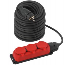 The extension cord of the power era UK-3E-3X1.5-50M-IP44 (KG) with grounding 3 rosette rubber 50 m, kg 3x1.5mm2 IP44
