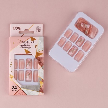 Pavers “Geometry”, 24 pcs, adhesive plates, square shape, pink/golden color-1