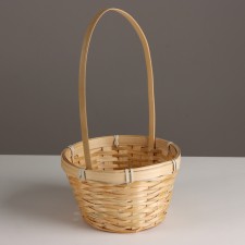 Корзина плетеная, D17x10,5хH33см, натуральный, бамбук