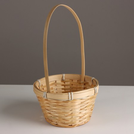 Wicker basket, d17x10.5xh33cm, natural, bamboo