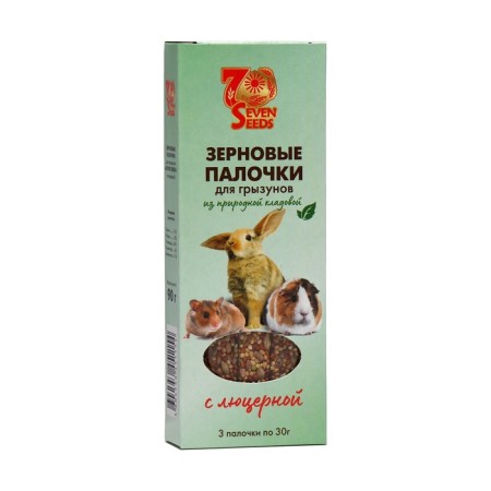 Sticks "Seven Seeds" for rodents, alfalfa, 3 pcs, 90 g