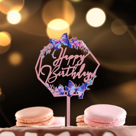 Topper "Happy Birthday. Butterflies "-1