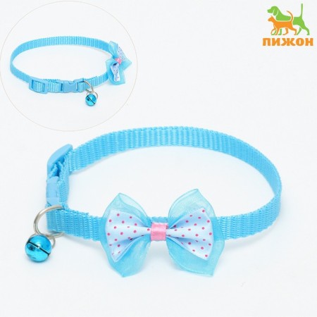 Collar "tenderness" with a bow, 30 x 1 cm, mix of flowers