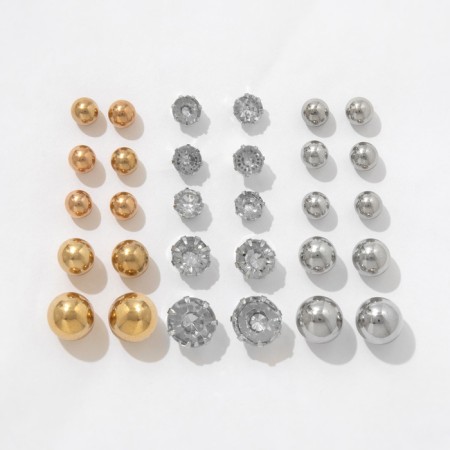 Pusets 15 pairs “minimal” beads d = 5-10 mm, color mix-3