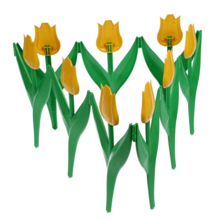 Decorative fence, 30 × 225 cm, 5 sections, plastic, yellow flower, "tulip"-8