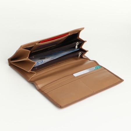 Women's wallet on magnets, brown color-3