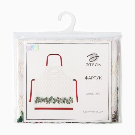 Apron Ethel "Christmas Wreath" 60x70 cm, 100% cotton, sarzha 190 g/m2-8