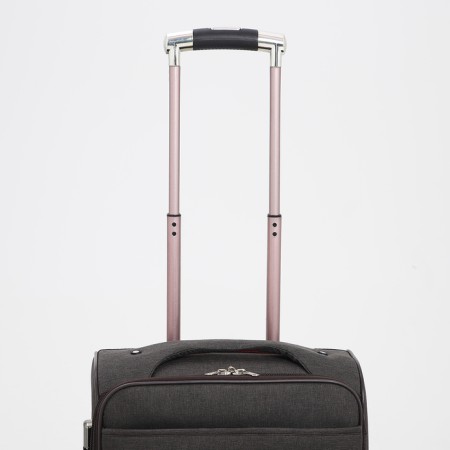 Small 20 suitcase, lightning department, code castle, 3 wheels, 2 outer pockets, brown color-5