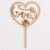 Topper wooden "heart" with sparkles, pink color