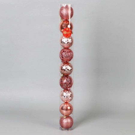 Set of balls plastic D-7 cm, 9 pcs "Camilla" pink-2