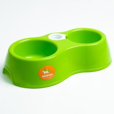 Double round bowl, 27 x 16 x 6.5 cm, green