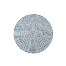 Eco -river jute round, size 80x80 cm, blue color