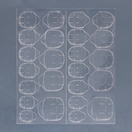 Falbings "Passion", 24 pcs, adhesive plates, ballerina shape, glossy color red/pink/silver-9