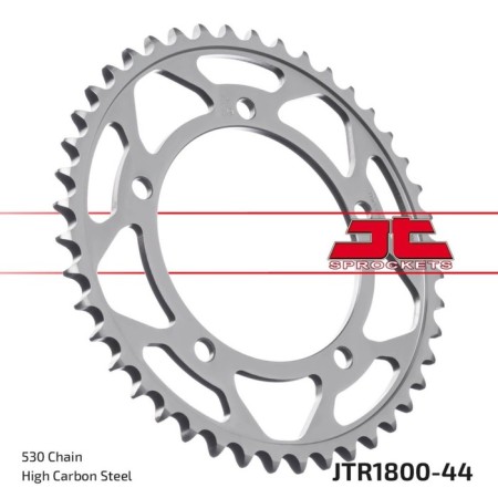 Leader star jt sprockets jtr1800-44, chain 530, 44 teeth
