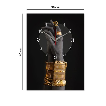 Carty clock is wall-mounted, interior "hands", silent, 30 x 40 cm-1
