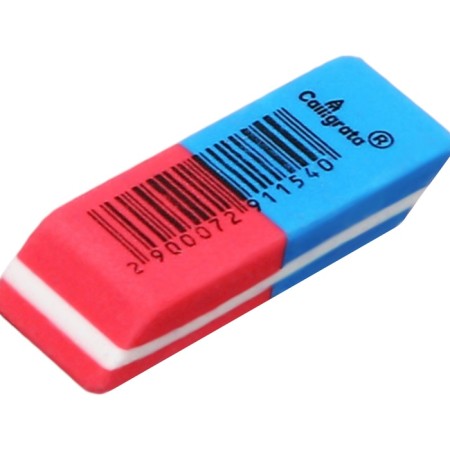 Eraser Combined Red-Blue Small Small 39 x 15 x 6 mm (barcode on a piece)-2