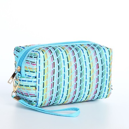 Cosmetic bag with lightning, blue color