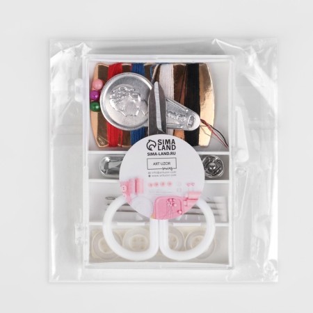 Sewing set of road, 20 items, in a plastic box, 6 × 7.6 cm, color mix-2