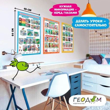 Set of training posters "Fire safety, personal safety, pedestrian rules"-7