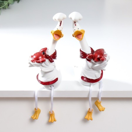 Souvenir Polystone "Goose Cook with Sea Gades" MIX 6.5x8.5x26 cm
