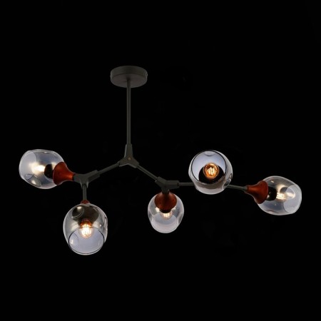 Ceiling EVOLUCE lamp. Sle113402-05. Ciotolla. 5x60 watts, E27, 92x59x50 cm, gray color, dark tree-1