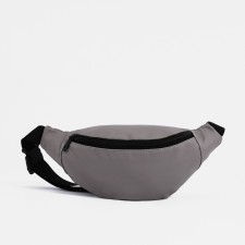 Lightning waist bag, external pocket, gray color