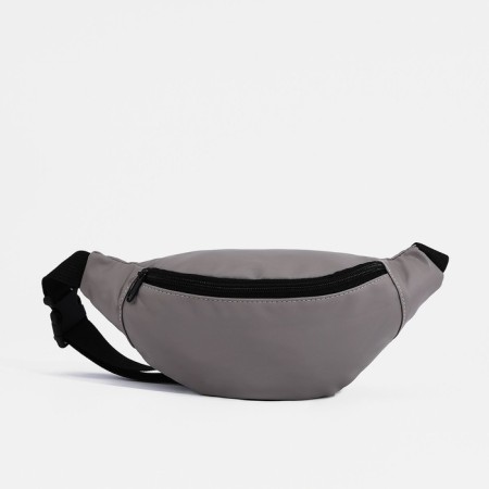 Lightning waist bag, external pocket, gray color