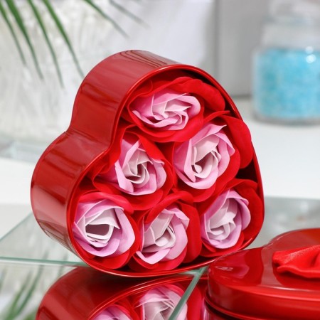 Soap roses, three -color, set of 6 pcs.-2