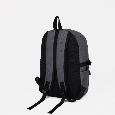 School backpack of textiles on lightning, Fulldorn, 2 pockets, color gray color-3