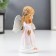 Souvenir Polystone "Angel-Land-Prayer" White-pink 9.5x4.5x5 cm