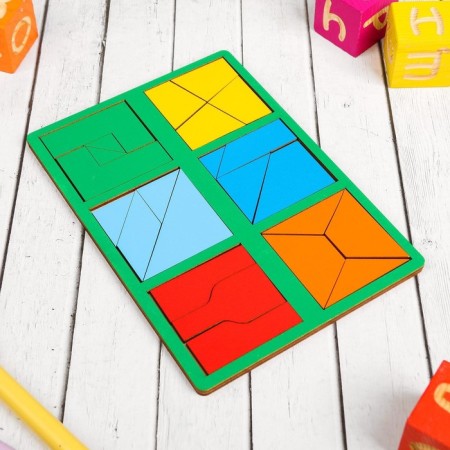 "Fold the square", level 2 (mini), Mix color-2