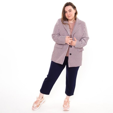 Female jacket, pink color, goose foot, size 54-5