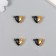 Falling Magnetic Metal "heart" black and gold 2 pcs 1.2x1.2 cm
