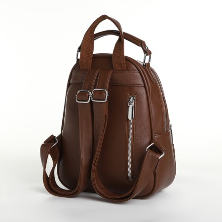 Women's backpack on lightning, brown color-1