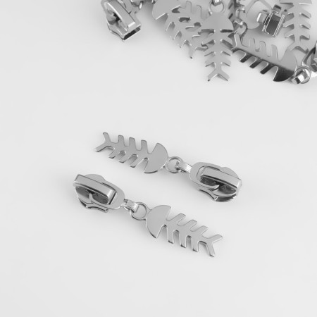 Automatic lock for lightning "Spiral", No. 7, decorative, 10 pcs, Nickel color-1