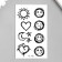 Tattoo on the body black "emoticons and symbols" 10.5x6 cm