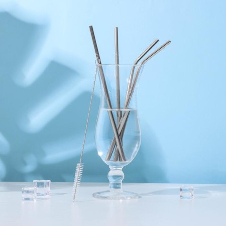 Set of metal tubes Ice, 4 pcs, 21 cm, with brush