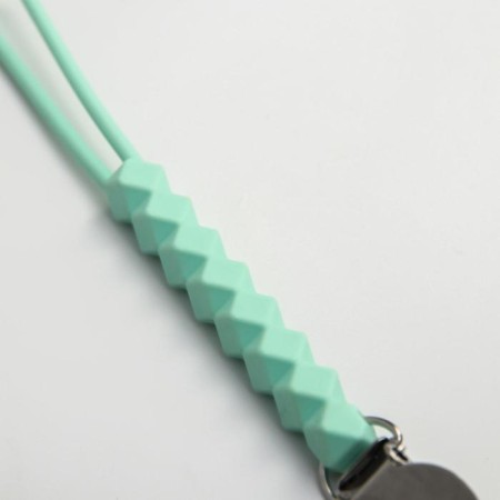 Holder for the nipple - dummies of "rhombics", silicone, green color-1