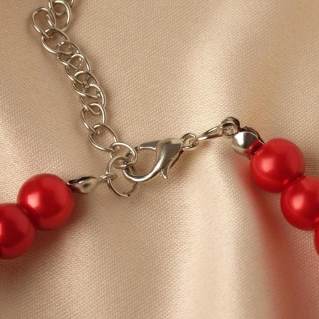 Beads thread, ball No. 8, red color, l = 43 cm-1