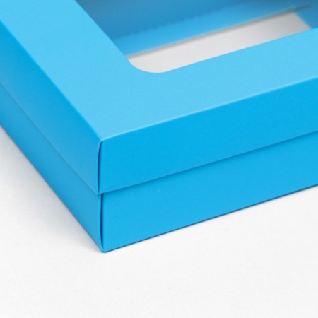 The box is folding, the lid is, with a window, turquoise, 16.5 x 12.5 x 5.2 cm-2