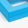 The box is folding, the lid is, with a window, turquoise, 16.5 x 12.5 x 5.2 cm