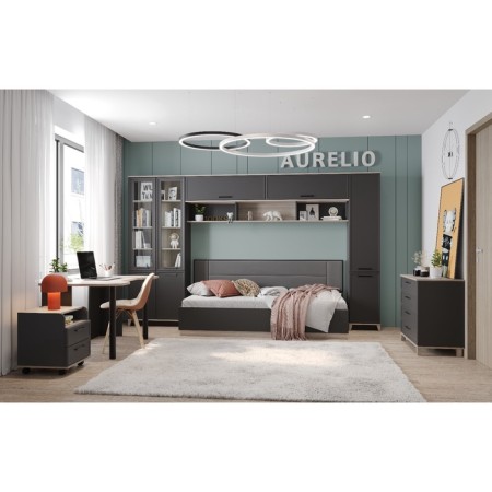 Office cabinet Aurelio 94, 450 × 450 × 535 mm, color Anthracite / Blackwood satin-3