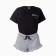 Female homemade set (T -shirt/shorts), black color, size 52