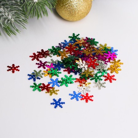 New Year confetti "Happy New Year!" Bullfigure, colored snowflakes, 14 g.-3