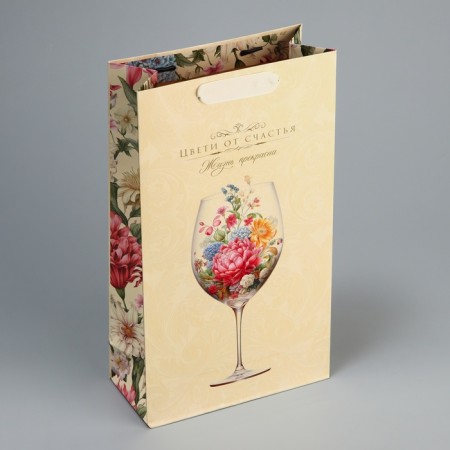 Gift package for two bottles, packaging, “Blow with happiness”, 35 x 20 x 9 cm-4