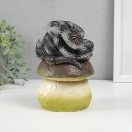 New Year's piggy bank "Snake on the mushroom" 12 x11 x 18 cm.-3