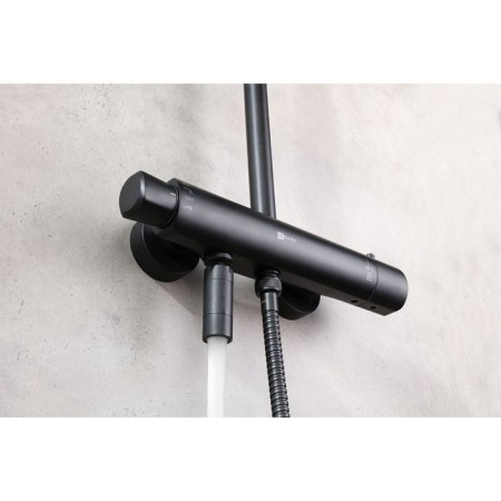 Lemark Bronx LM3772BL shower system, simultaneous, tropical shower, watering can, black-3