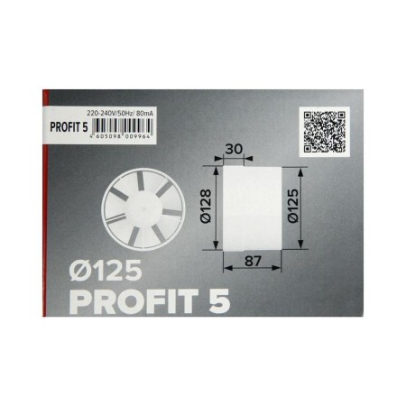 Exhaust Era Profit 5, D = 125 mm, 220–240 V, channel fan-3